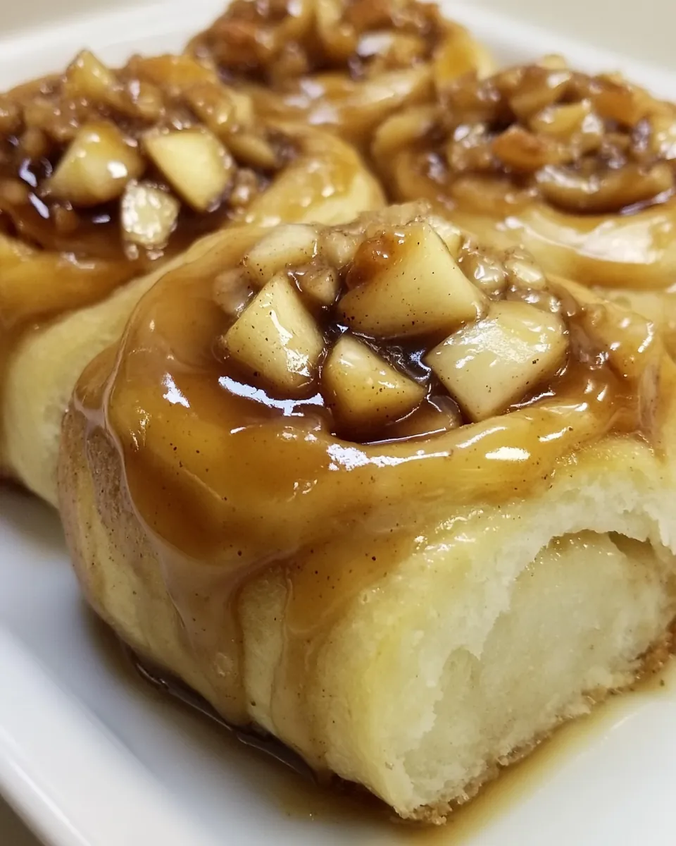 Salted Caramel Apple Cinnamon Rolls