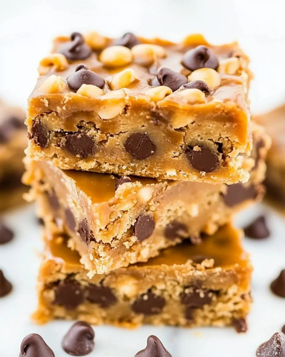 Salted Caramel Peanut Butter Chocolate Chip Bars