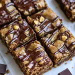 Salted Milk Chocolate Peanut Butter Blondies
