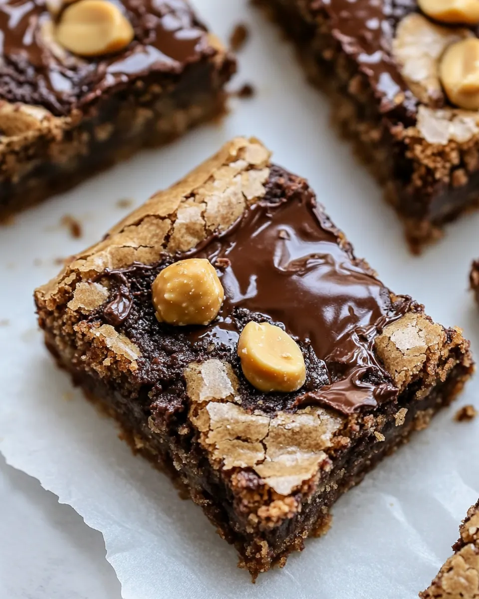 Salted Milk Chocolate Peanut Butter Blondies