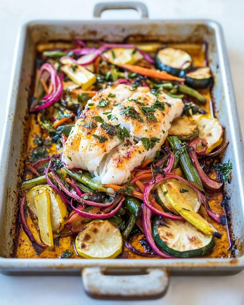 Sheet Pan Baked Miso Cod with Veggies