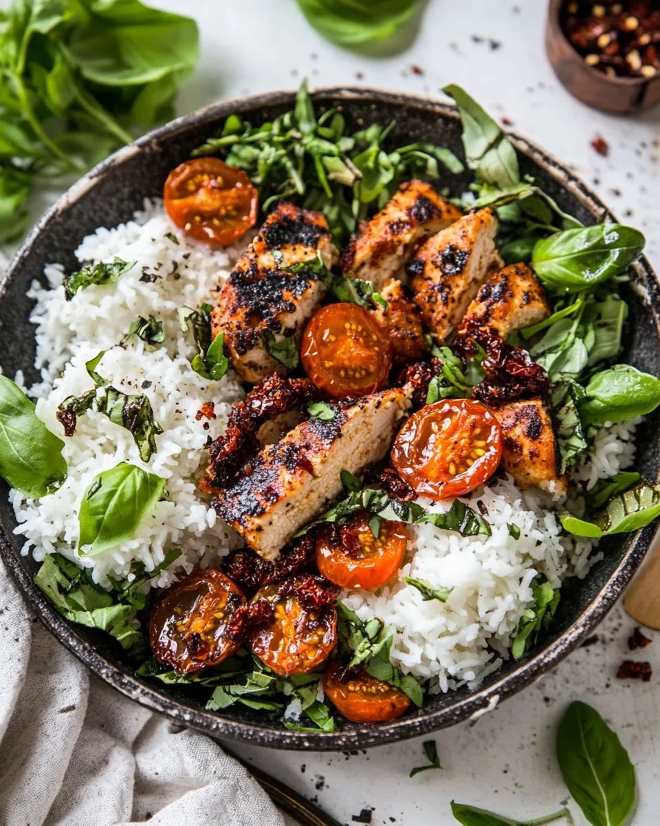 Sheet Pan Sun-Dried Tomato Chicken Bowls