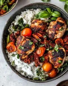 Sheet Pan Sun-Dried Tomato Chicken Bowls
