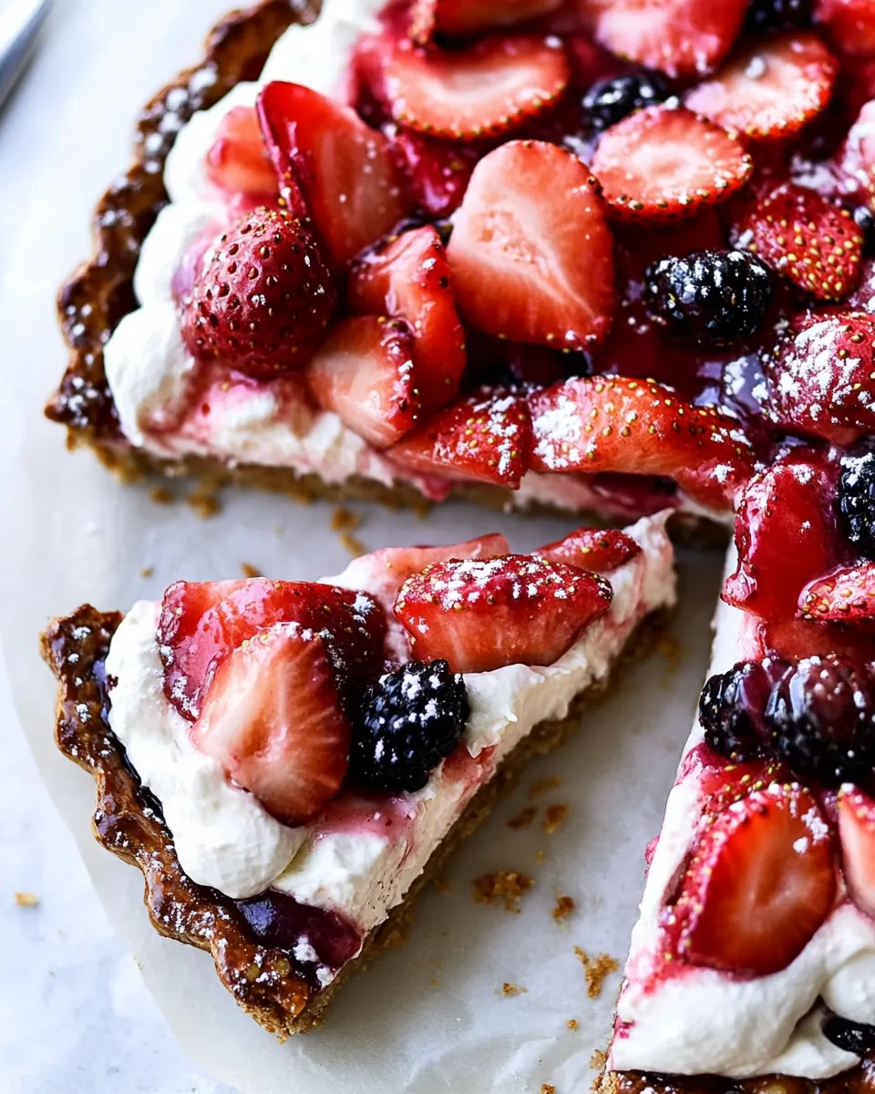 Simple Strawberry and Cream Rye Pretzel Tart