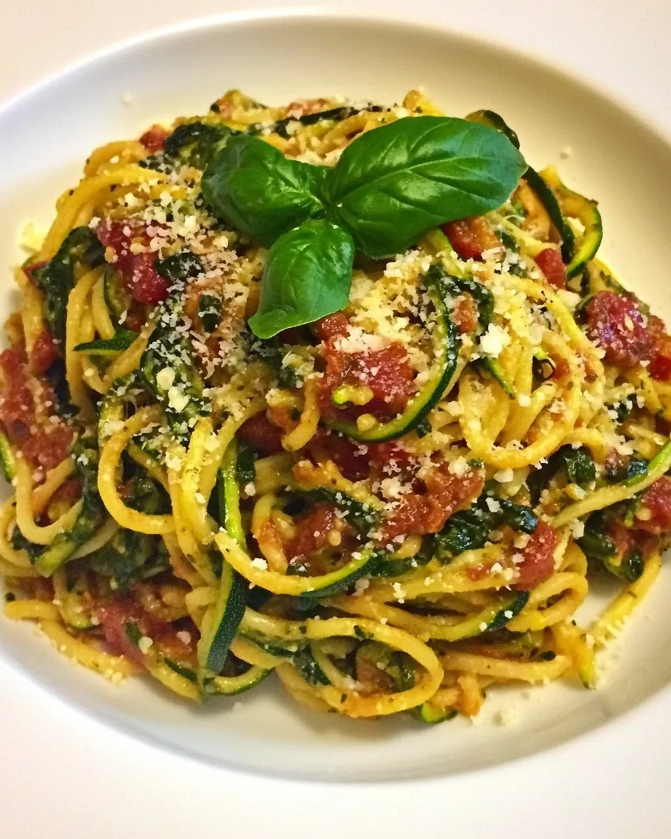 Skinny Zucchini Pasta Baby Spinach