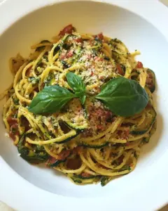 Skinny Zucchini Pasta Baby Spinach