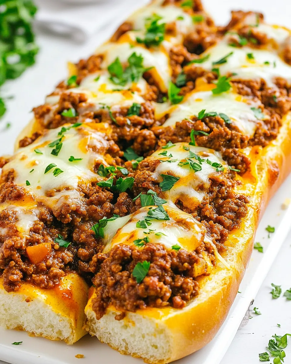 Sloppy Joe Garlic Bread