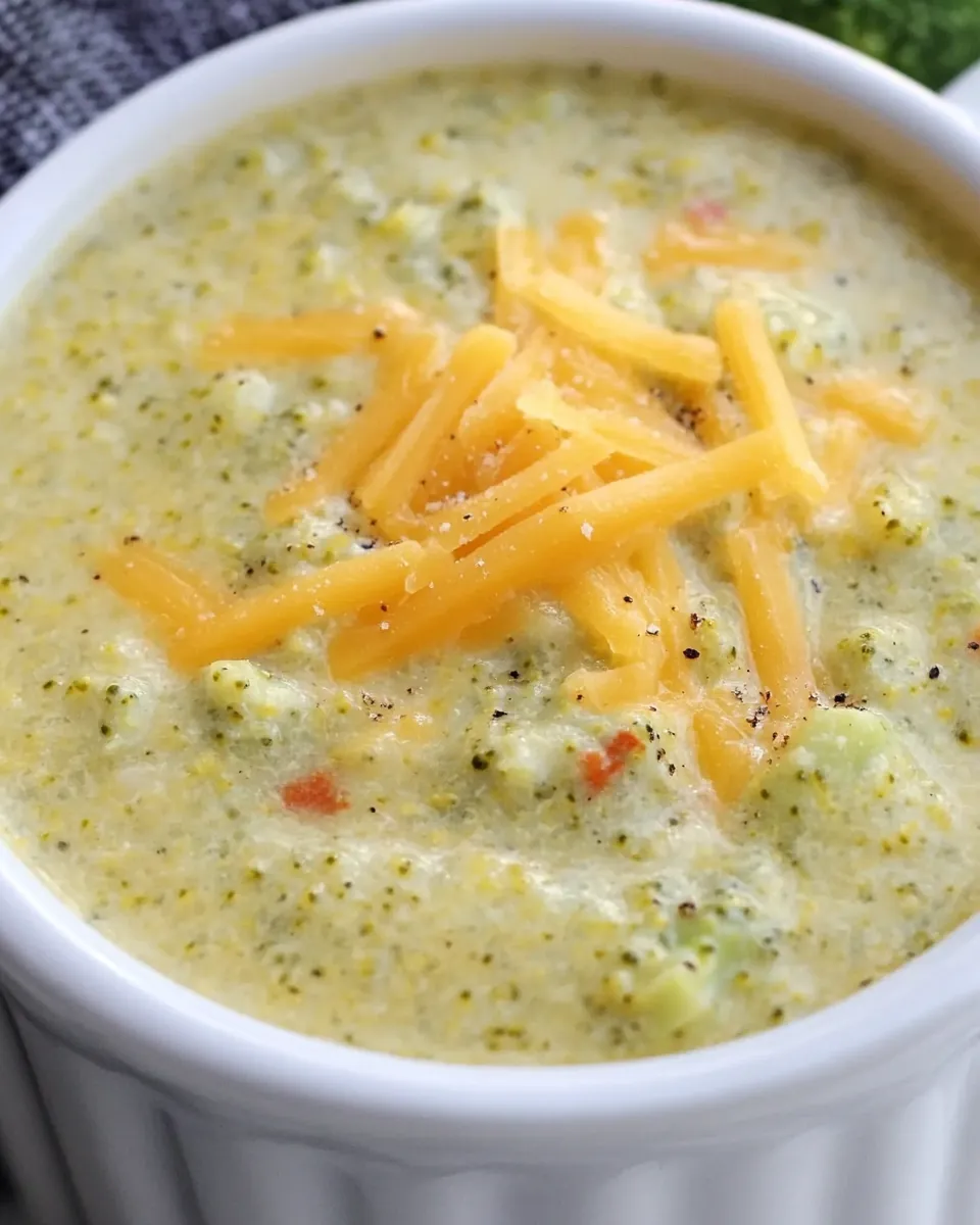 Slow Cooker Broccoli Cheddar Soup