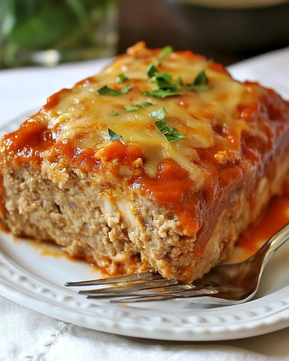 Slow Cooker Chicken Parmesan Meatloaf