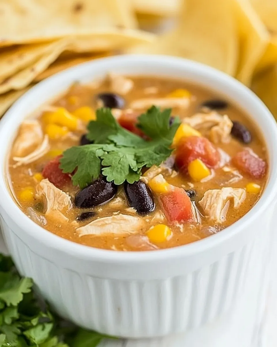 Slow Cooker Chicken Tortilla Soup