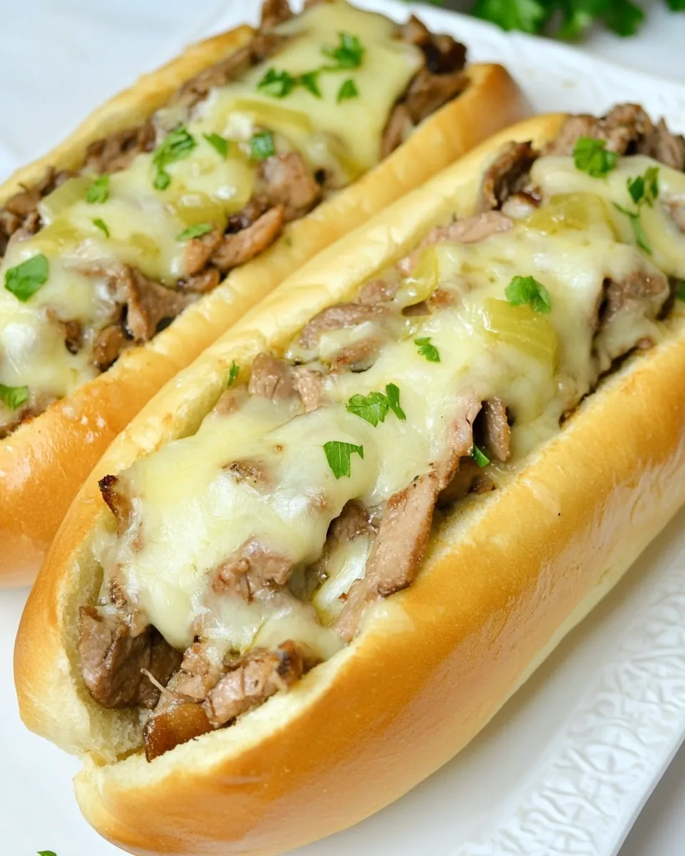 Slow Cooker Philly Cheesesteaks