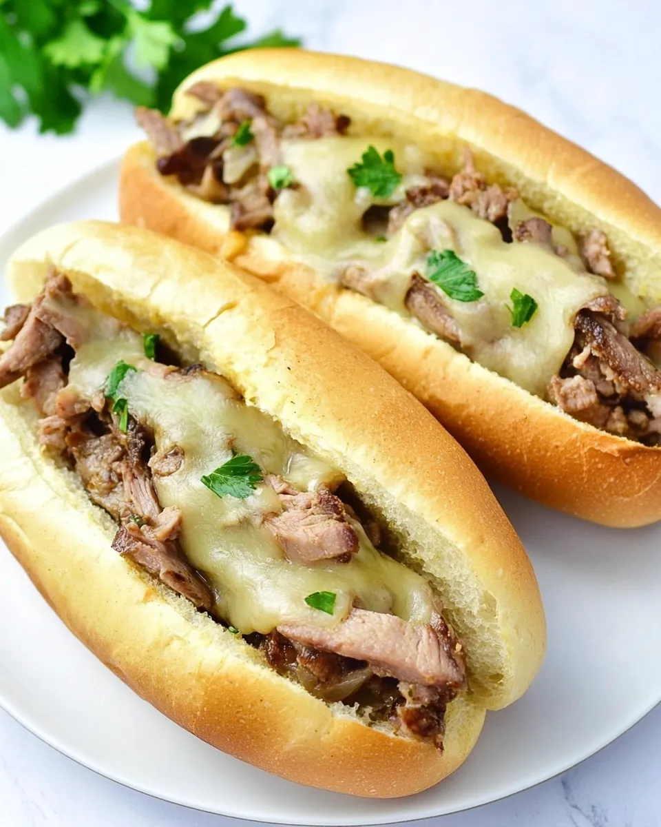 Slow Cooker Philly Cheesesteaks