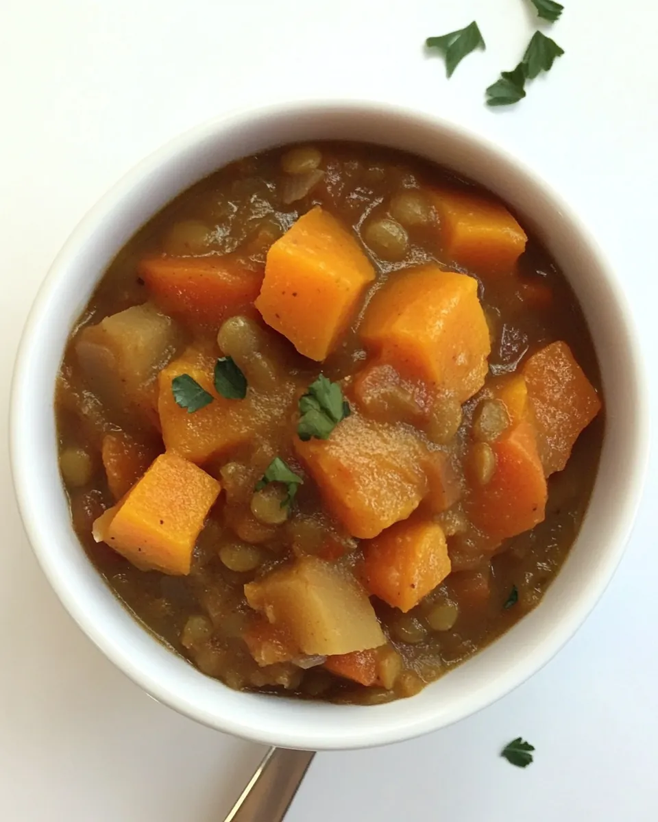 Slow Cooker Red Lentil and Butternut Squash Stew