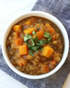 Slow Cooker Red Lentil and Butternut Squash Stew