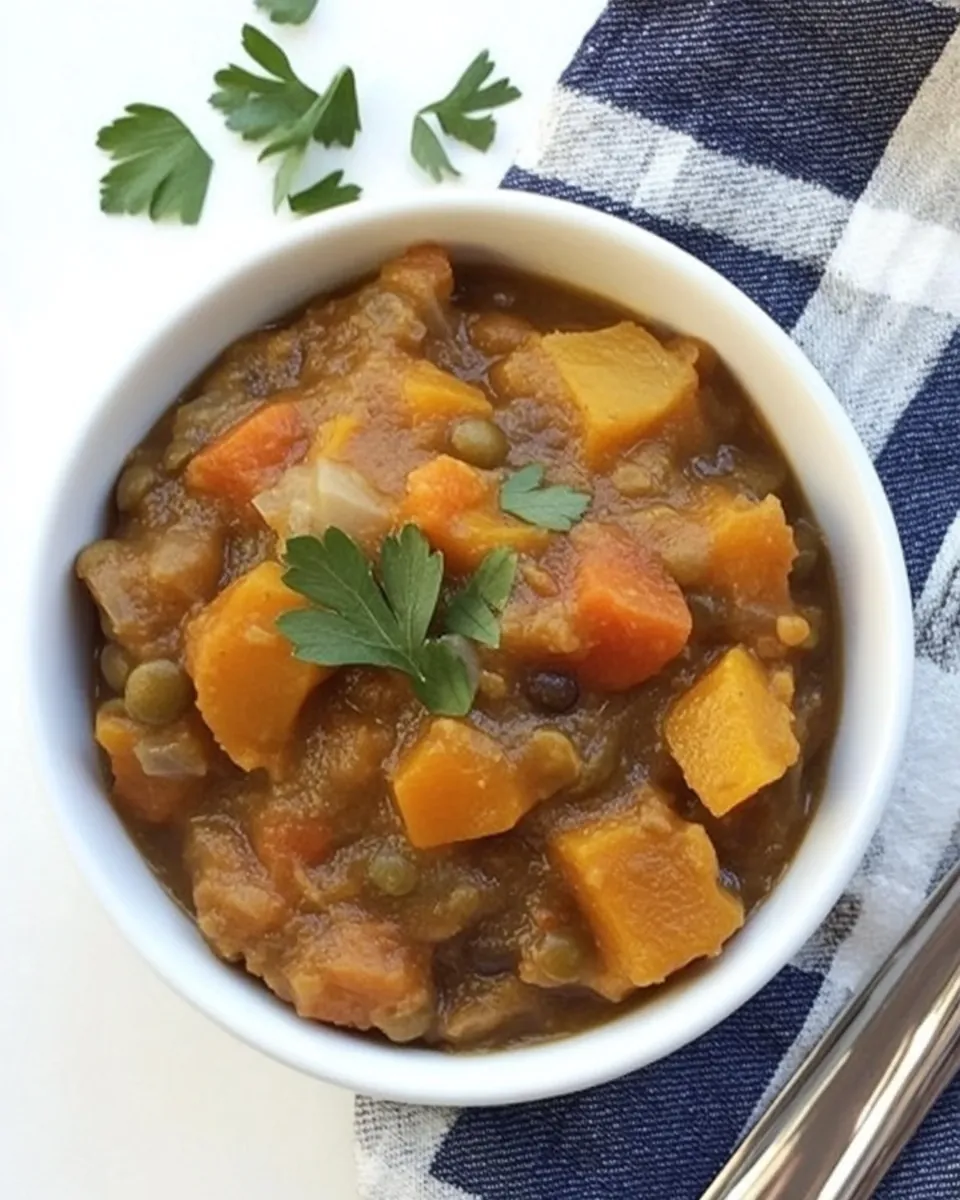 Slow Cooker Red Lentil and Butternut Squash Stew