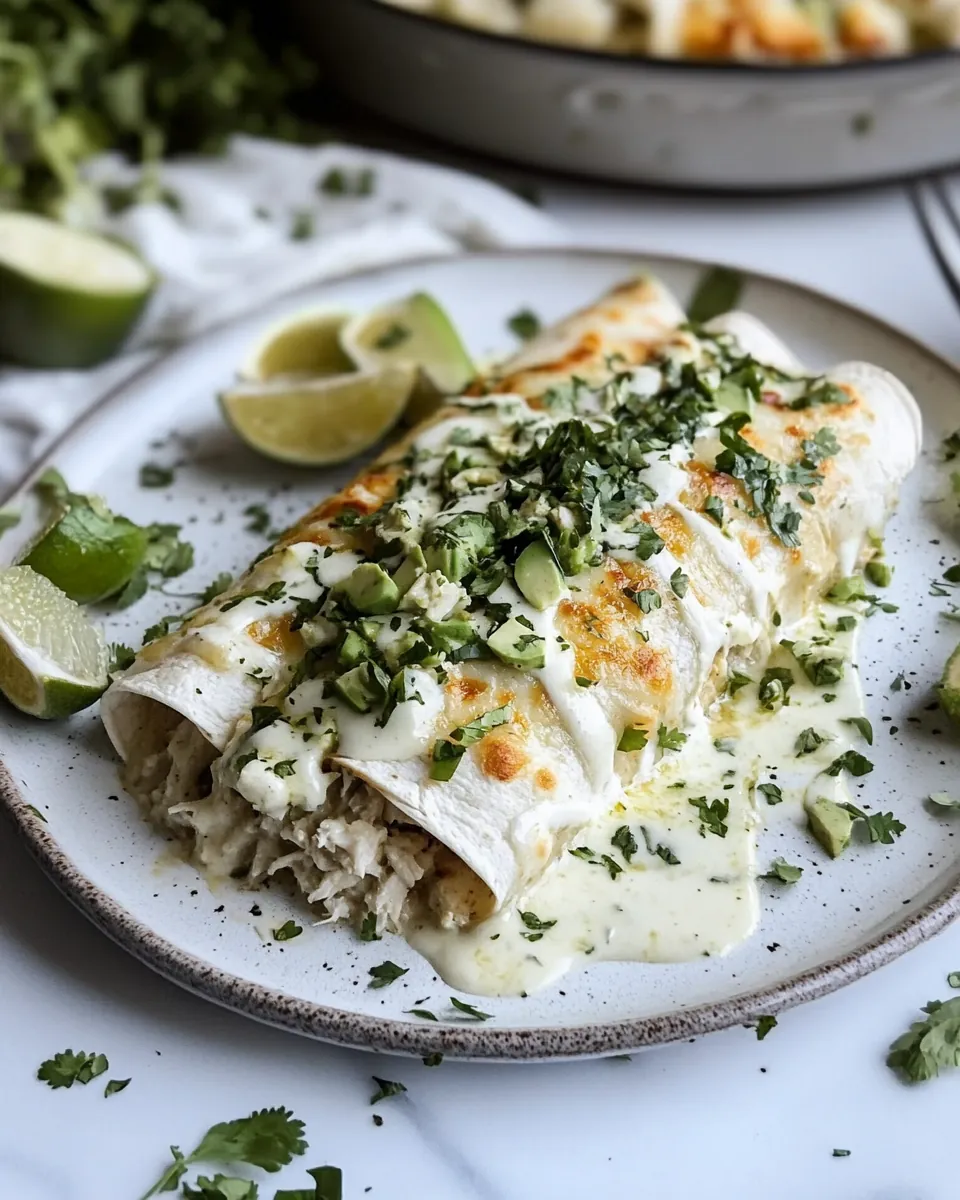Slow Cooker Shredded Beef White Enchiladas