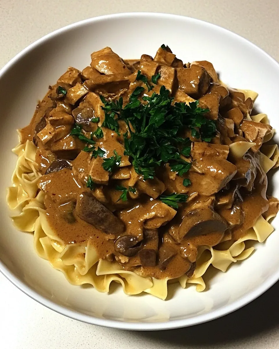 Slow Cooker Turkey Stroganoff