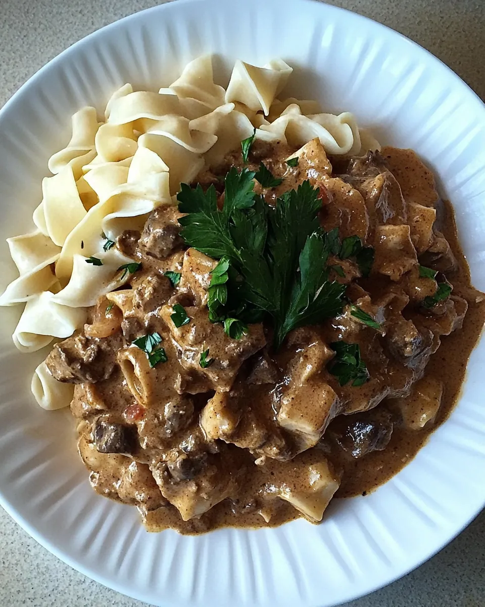 Slow Cooker Turkey Stroganoff