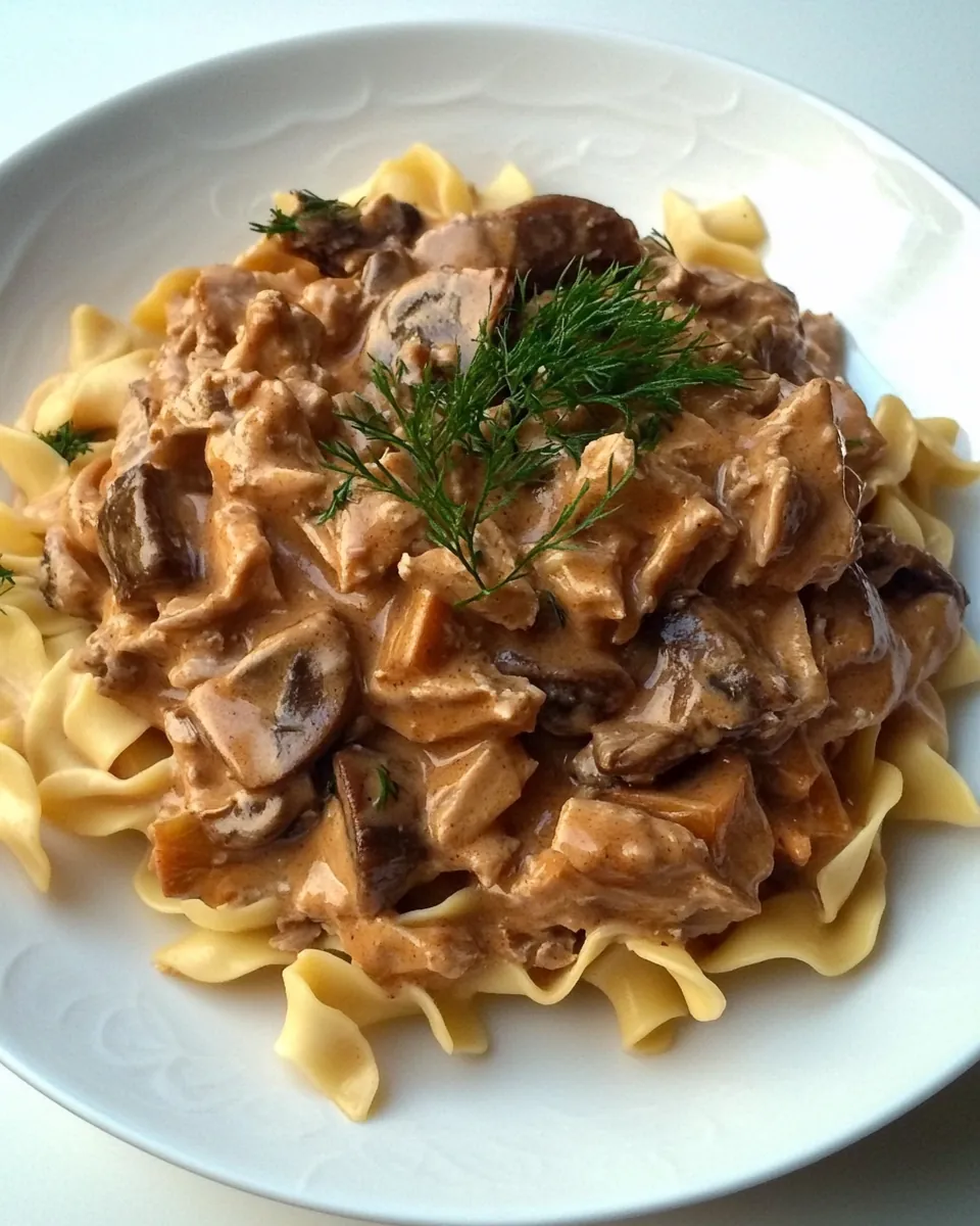 Slow Cooker Turkey Stroganoff