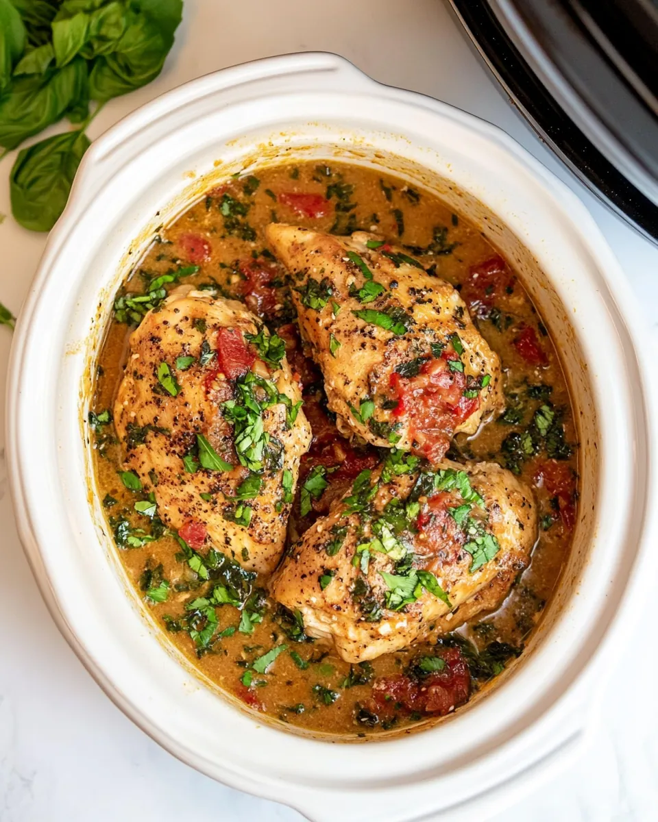 Slow Cooker Tuscan Chicken