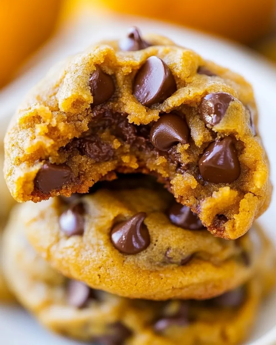 Soft and Chewy Pumpkin Chocolate Chip Cookies