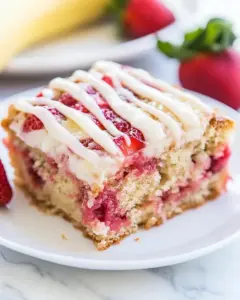 Soft and Fluffy Strawberry Banana Cake