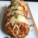 Spaghetti Stuffed Garlic Bread