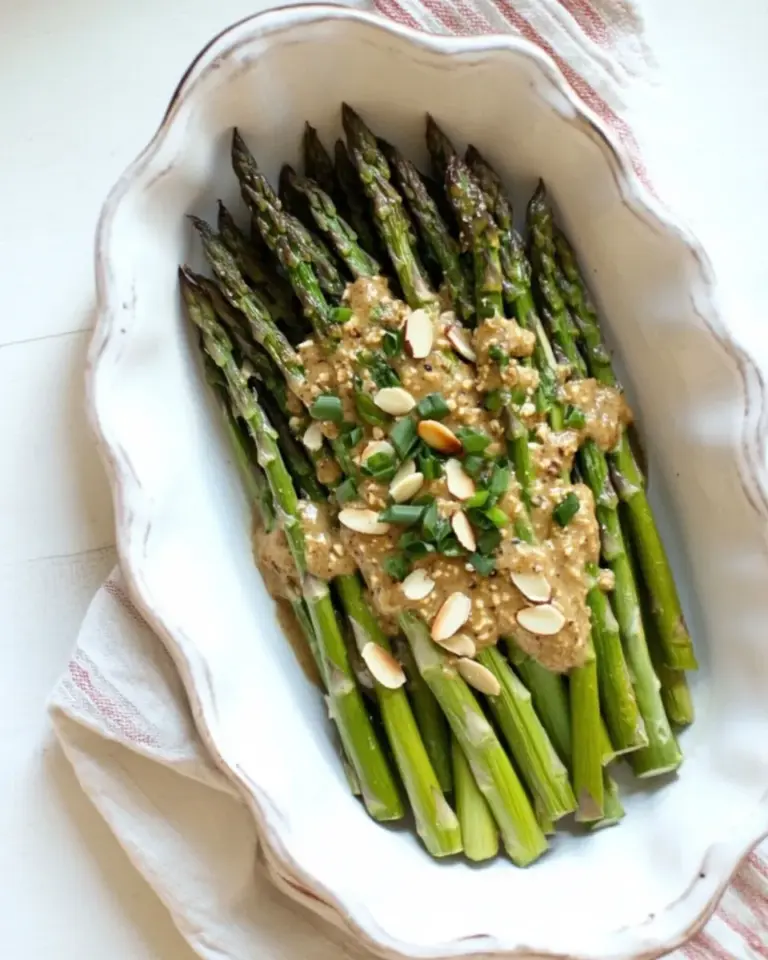 Steamed Asparagus with Almond Butter