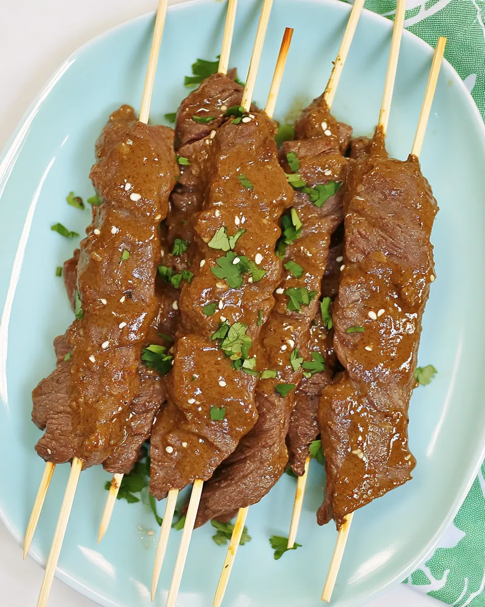 Ginger Garlic Steak Satay