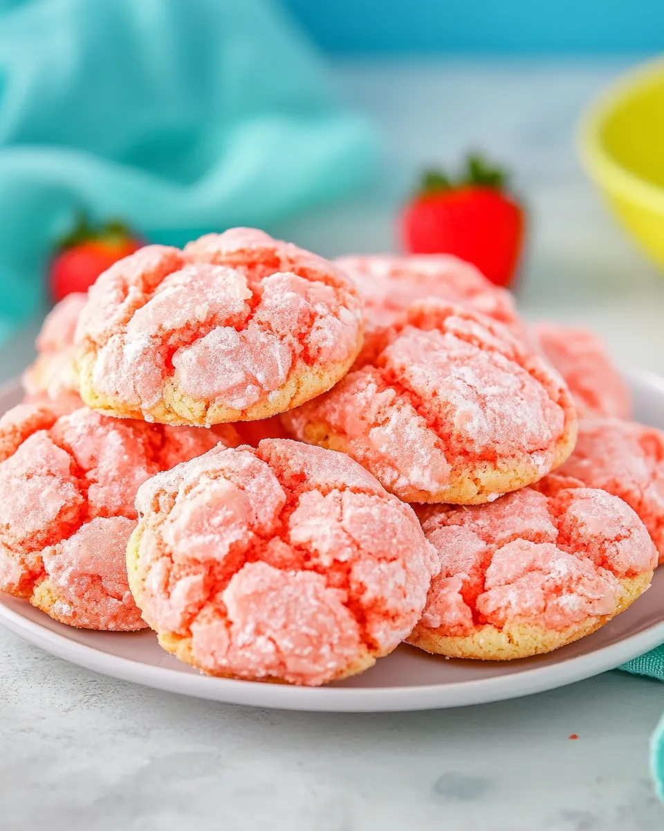 Strawberry Cake Mix Cookies