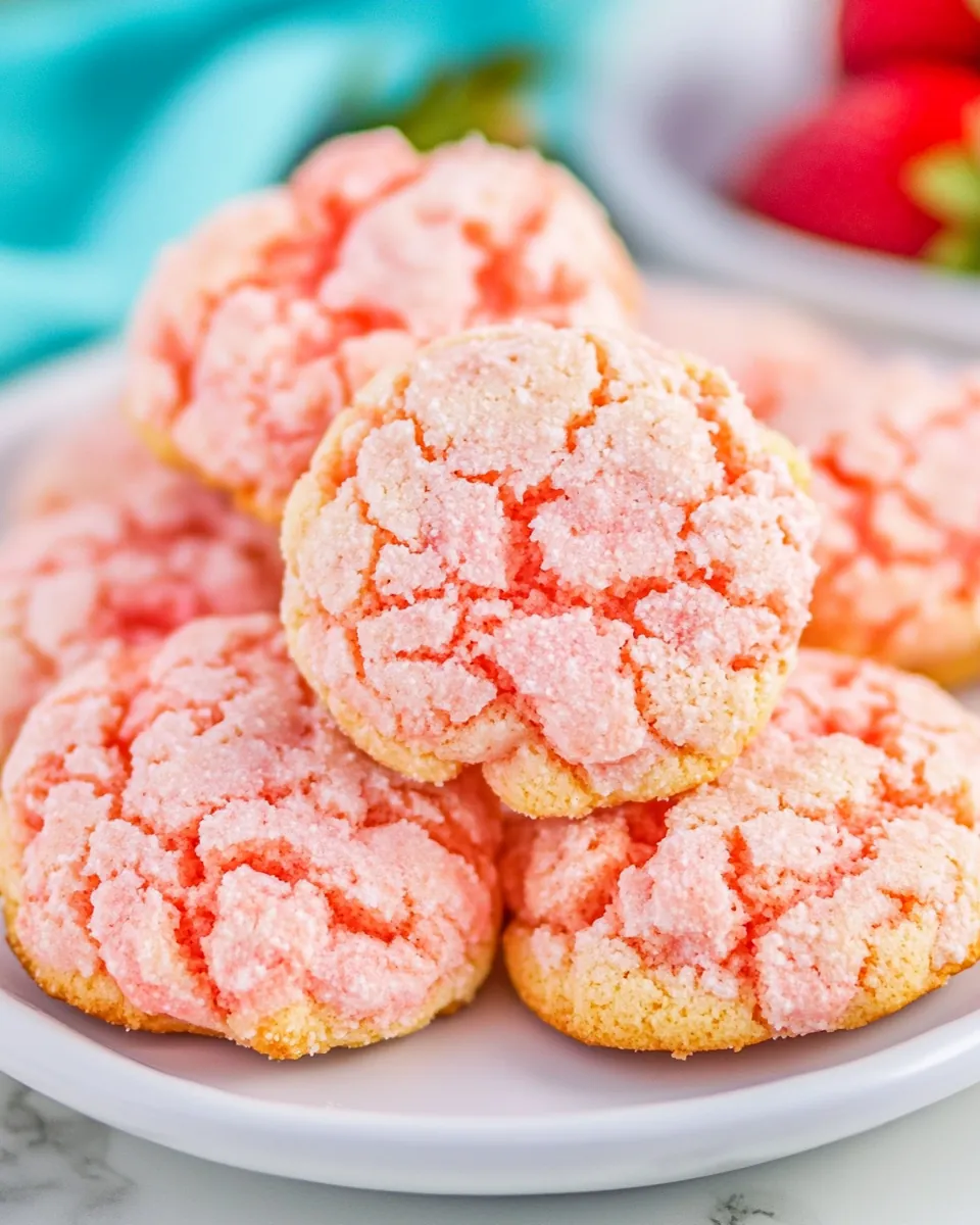 Strawberry Cake Mix Cookies