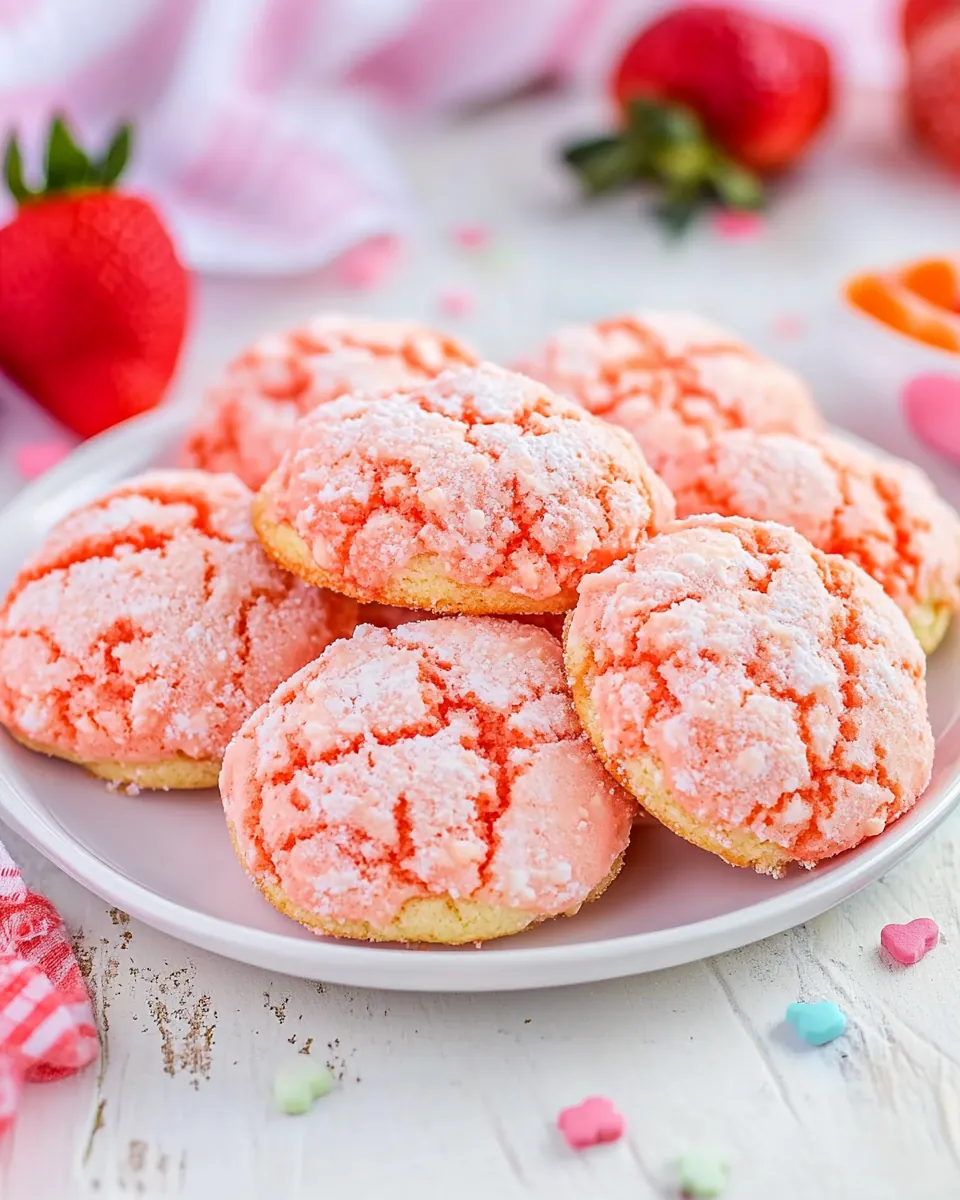 Strawberry Cake Mix Cookies