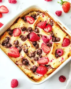 Strawberry Chocolate Chip Bread Pudding