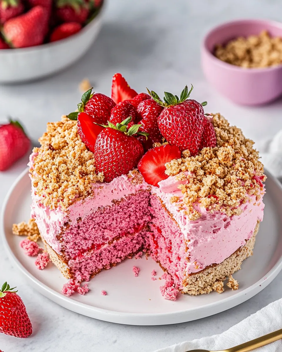 Strawberry Crunch Cake
