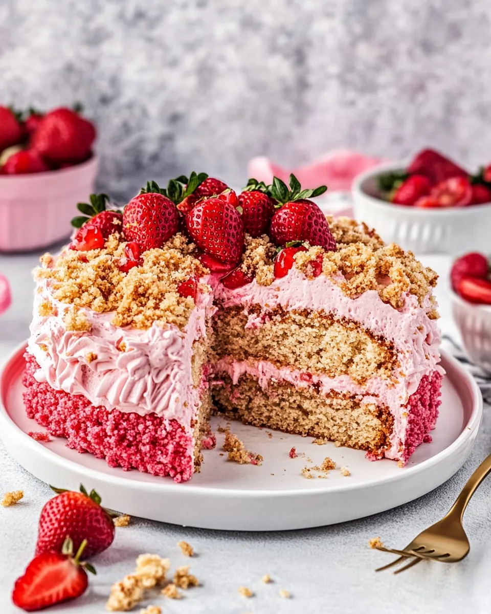 Strawberry Crunch Cake