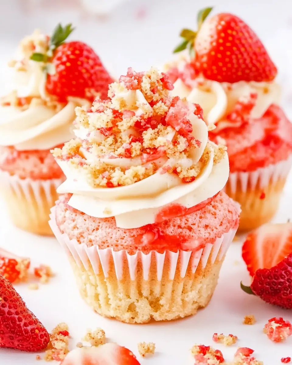 Strawberry Crunch Cupcakes