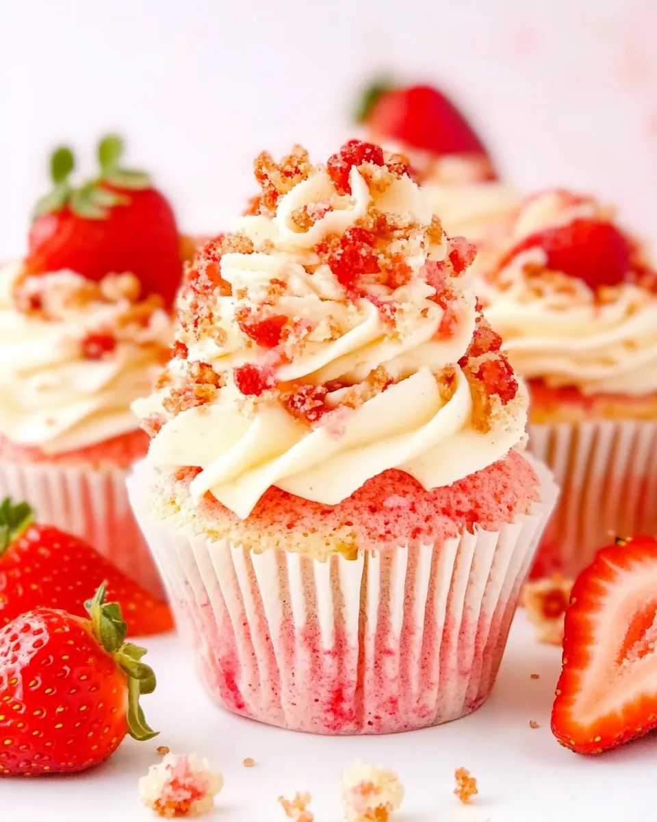 Strawberry Crunch Cupcakes
