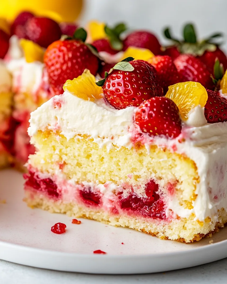 Strawberry Lemonade Poke Cake
