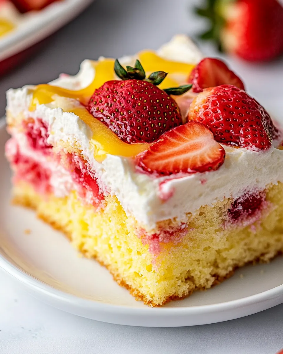 Strawberry Lemonade Poke Cake