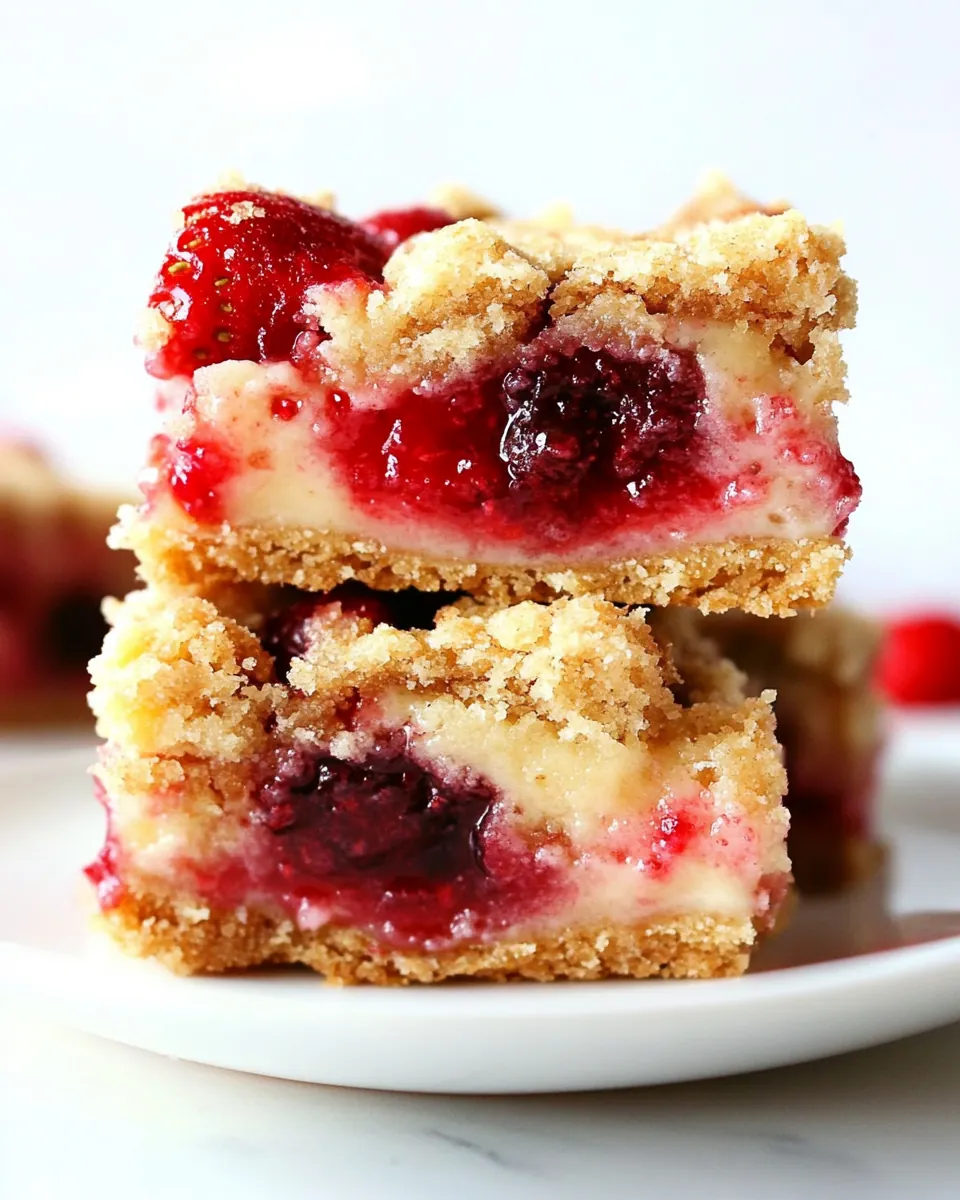Strawberry Pie Sour Cream Crumb Bars