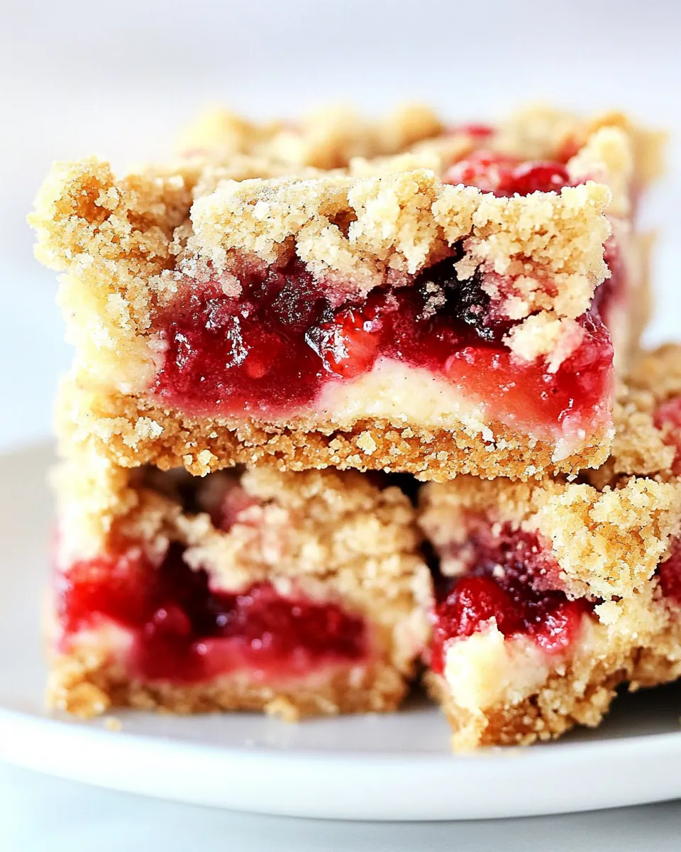 Strawberry Pie Sour Cream Crumb Bars