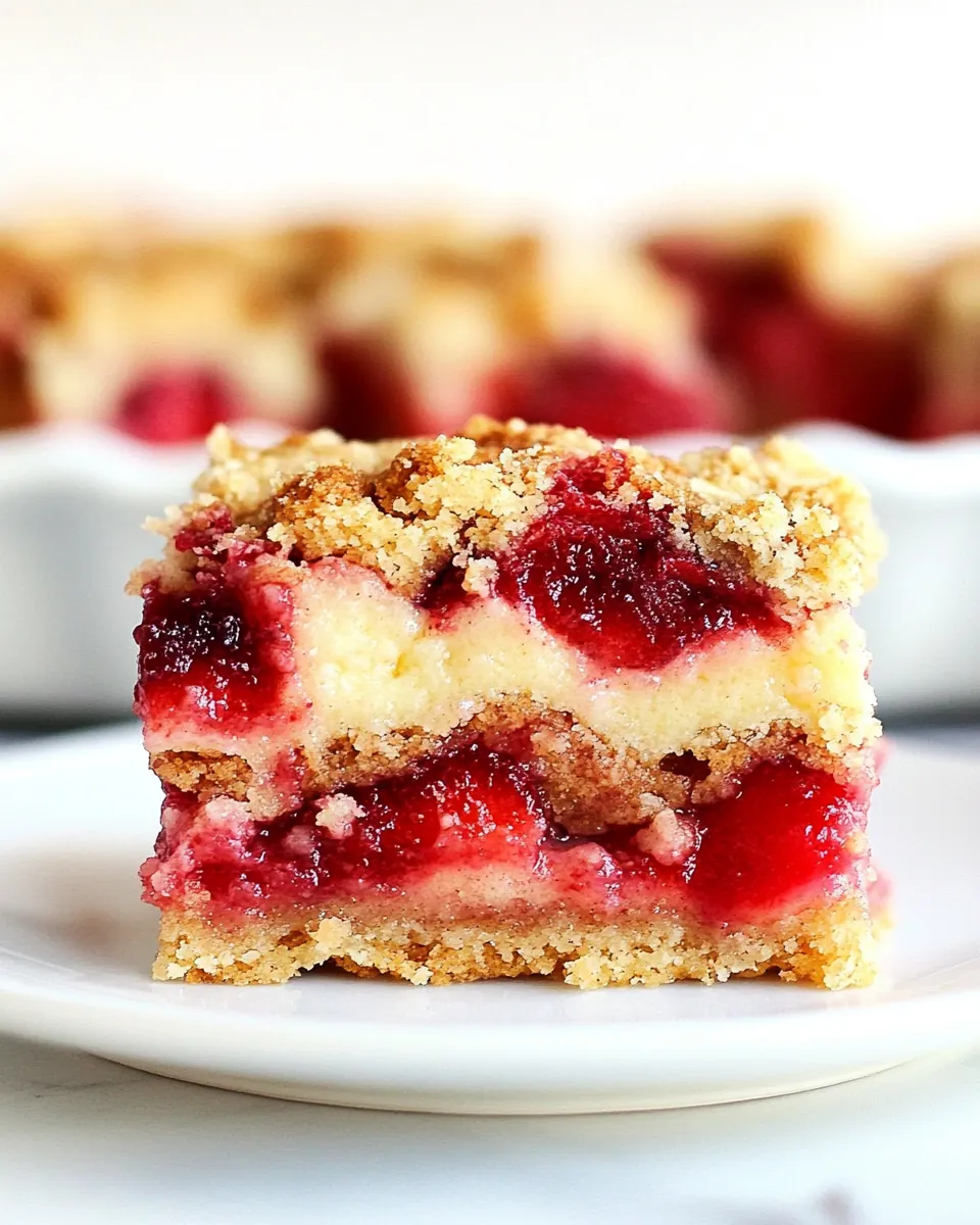 Strawberry Pie Sour Cream Crumb Bars