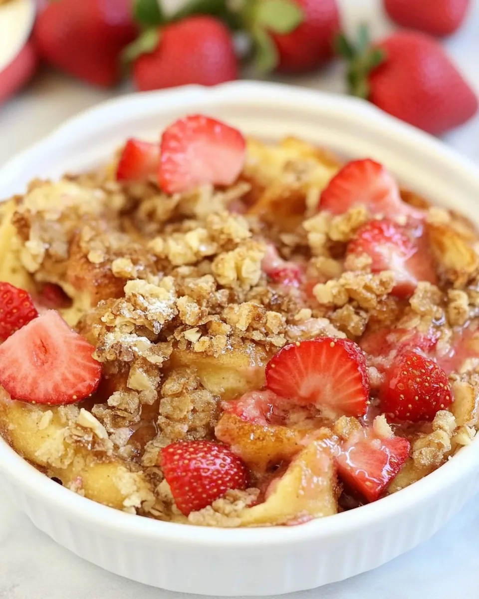 Strawberry Rhubarb Baked French Toast