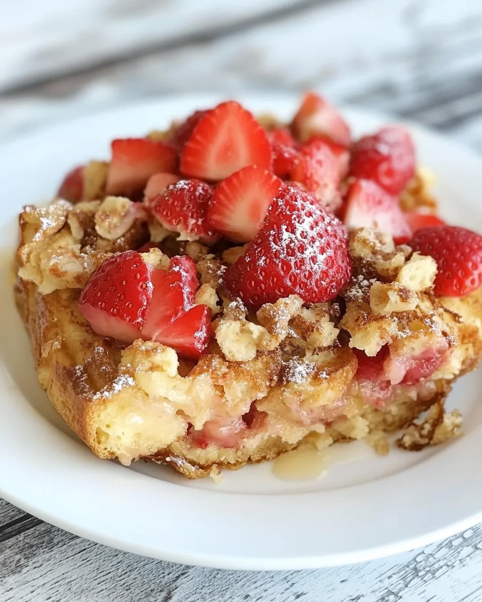 Strawberry Rhubarb Baked French Toast