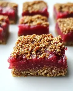Strawberry Rhubarb Buckwheat Bars