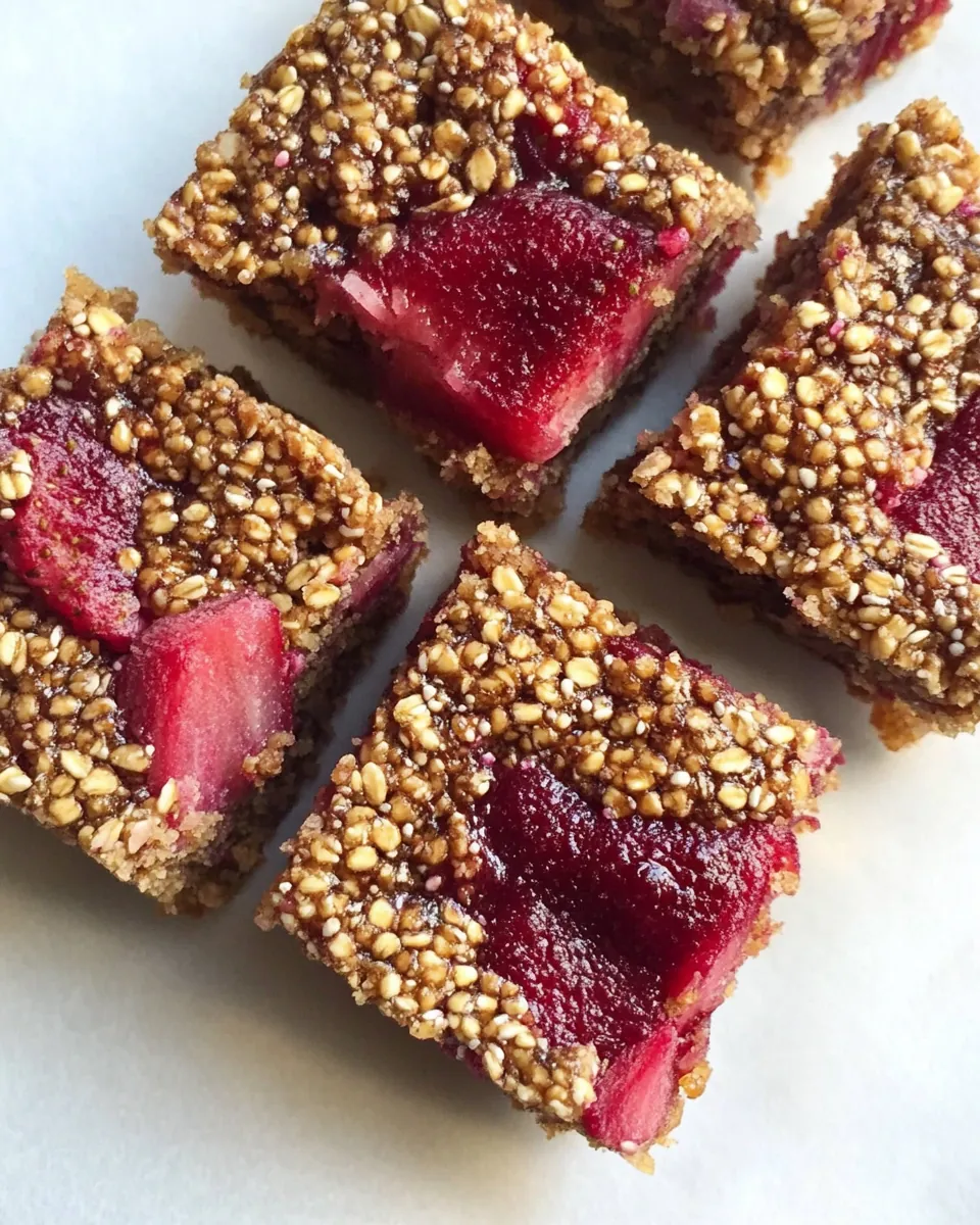 Strawberry Rhubarb Buckwheat Bars