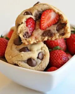 Strawberry Stuffed Chocolate Chip Cinnamon Cookies