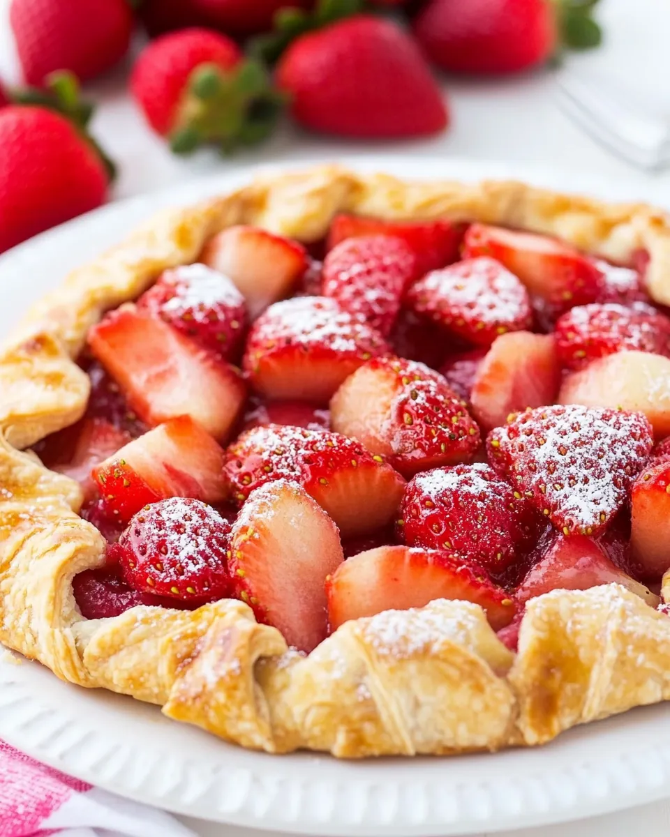 Super Easy Strawberry Rhubarb Galette