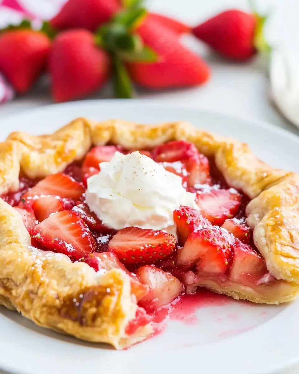 Super Easy Strawberry Rhubarb Galette