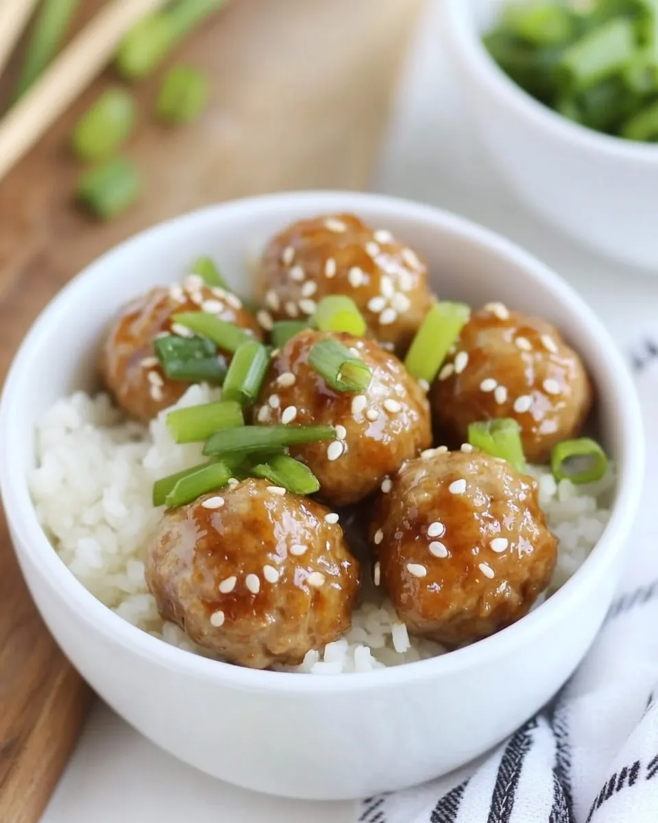 Tiny Teriyaki Meatball Bowls